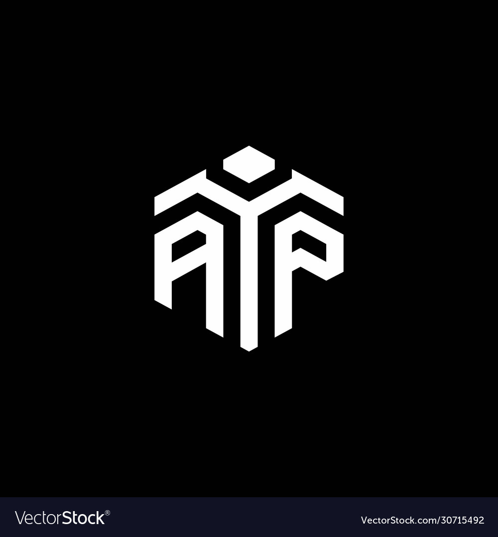 Ap monogram logo with abstract hexagon style
