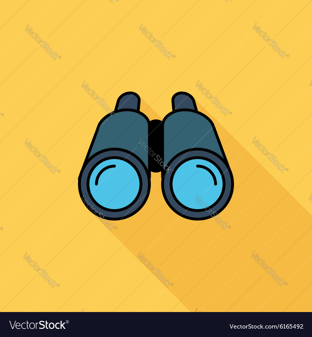 Binoculars flat icon Royalty Free Vector Image