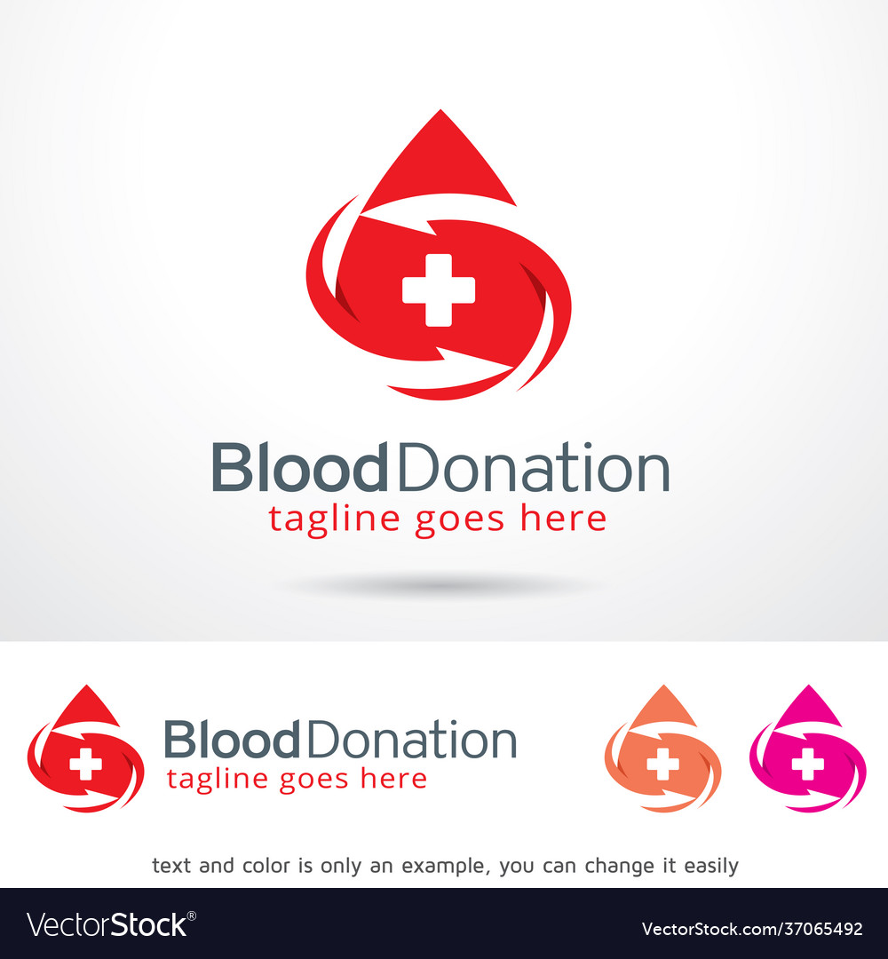 Blood donation logo template Royalty Free Vector Image