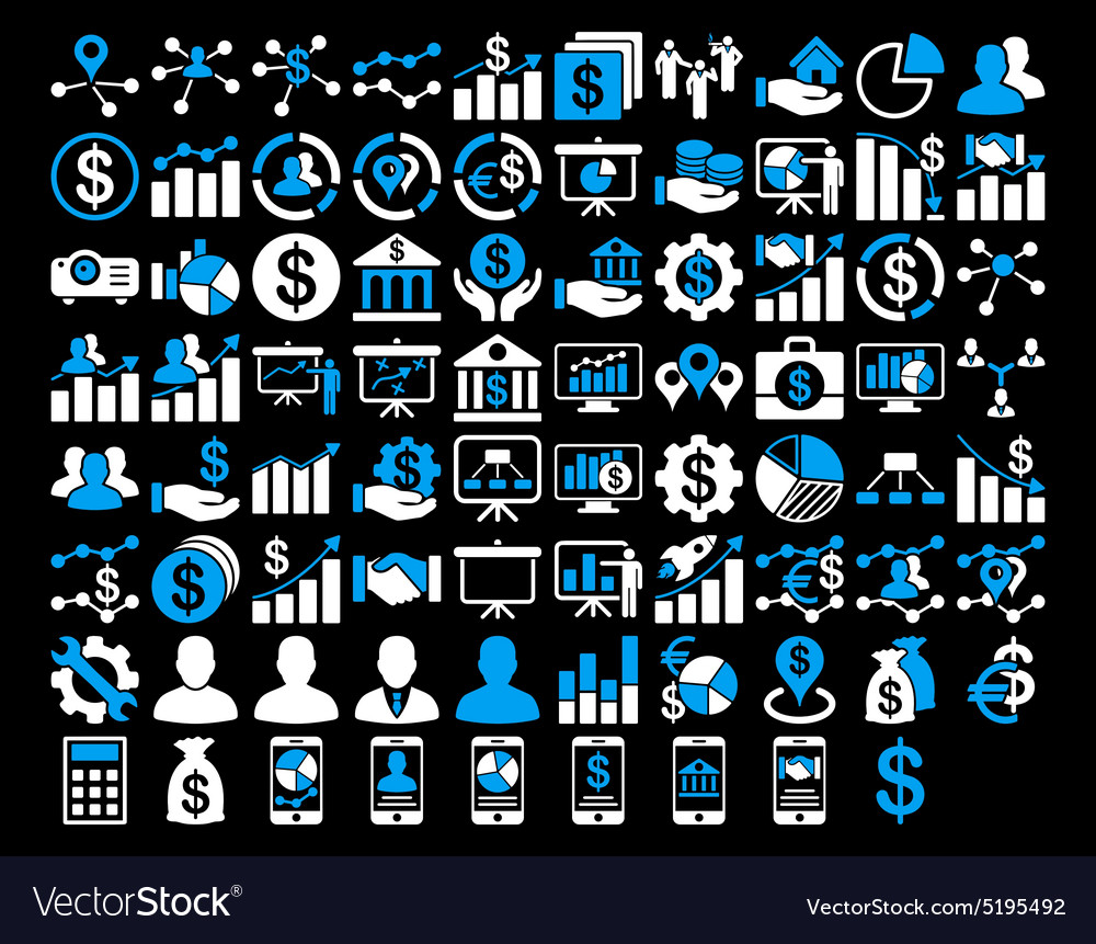 Business icon set Royalty Free Vector Image - VectorStock