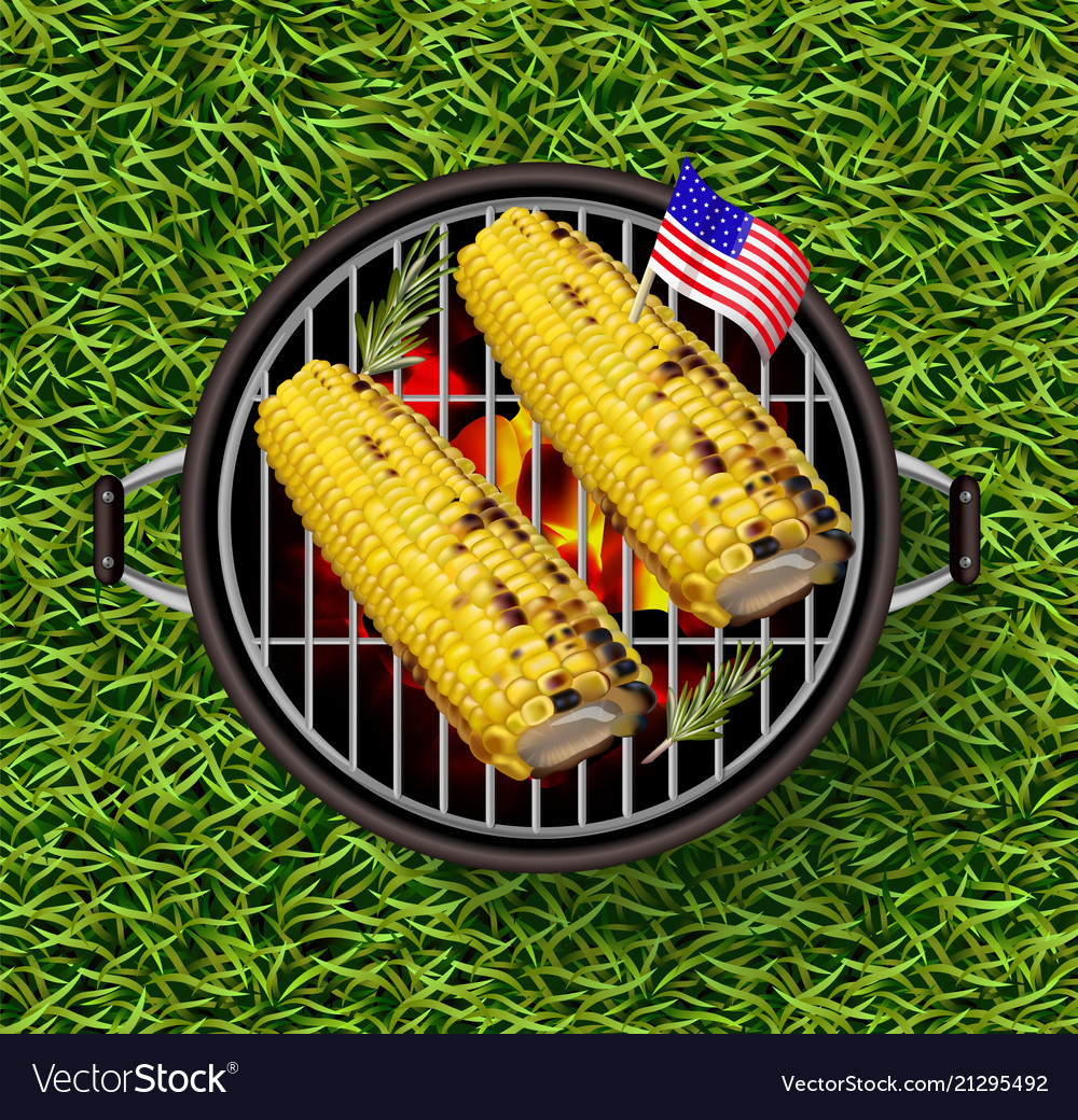 Corn on the grill realistic delicious