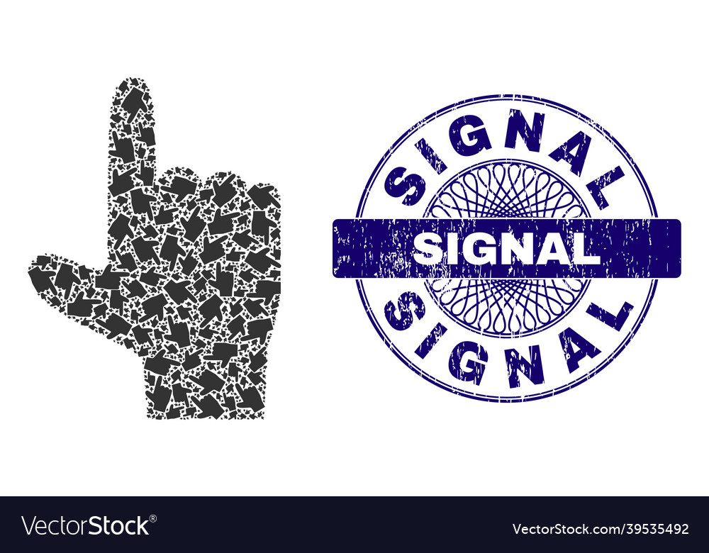 Hand pointer up recursive collage vector image Hand pointer up recursive collage