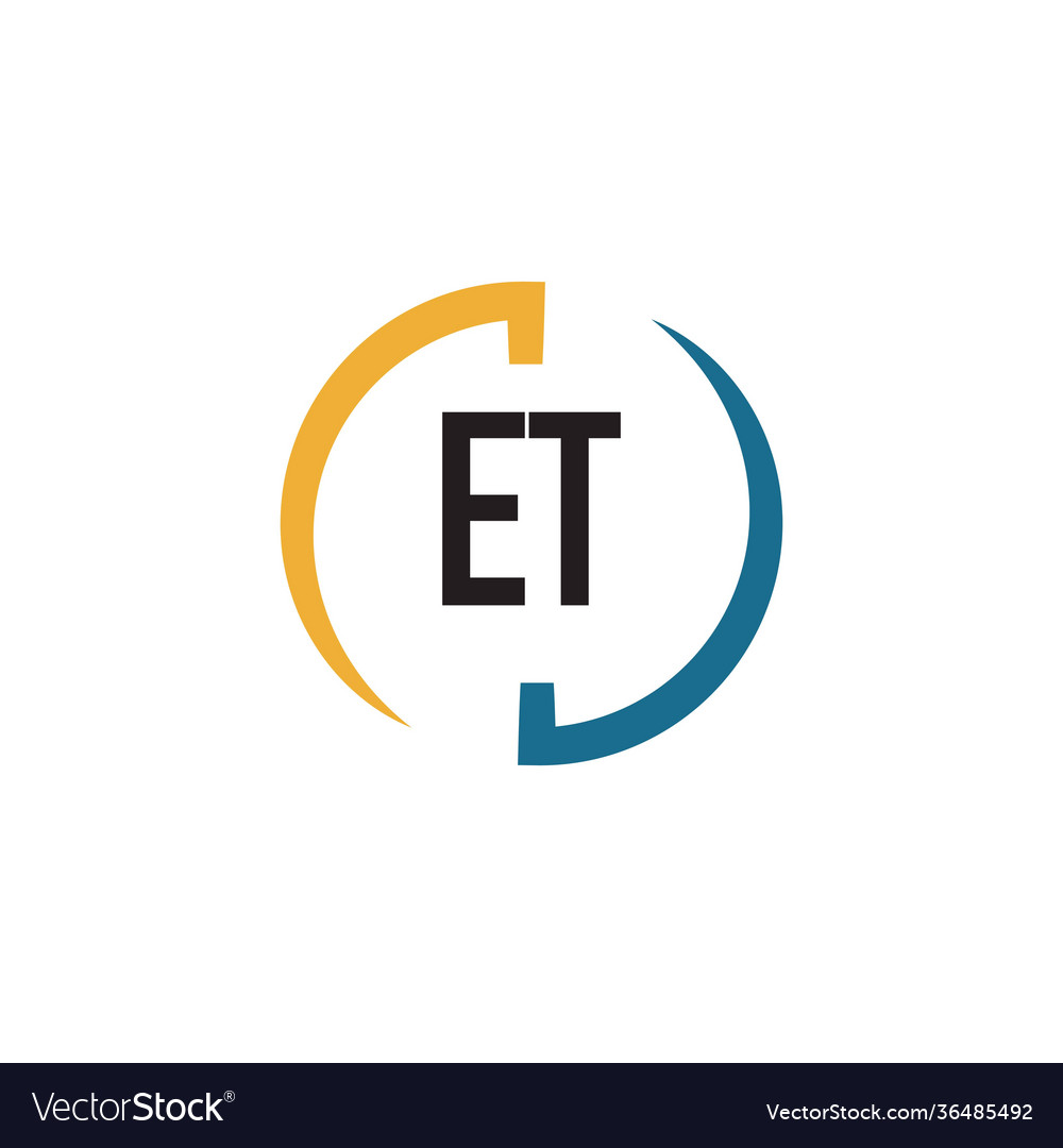 Initial letter et swoosh design logo concept Vector Image