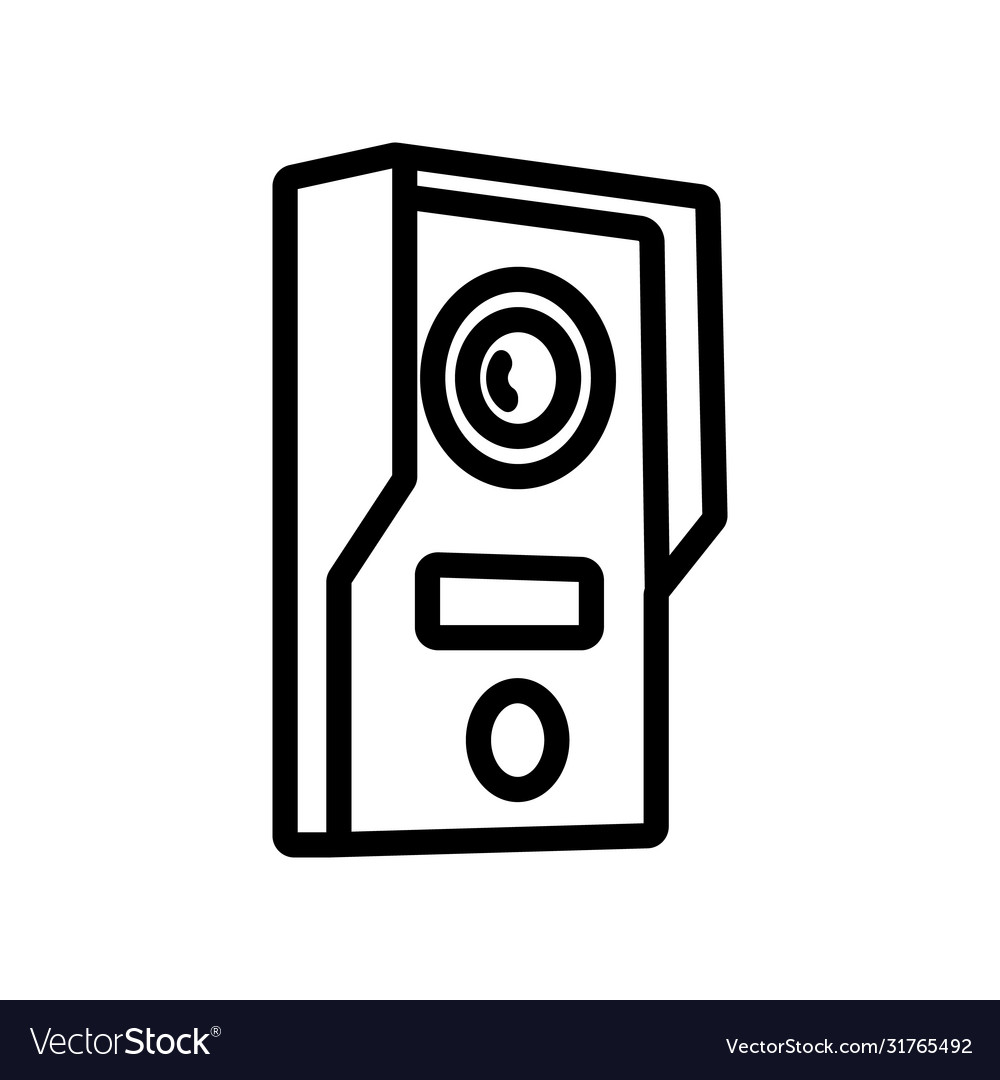 Intercom with button and camera icon vector image Intercom with button and camera icon