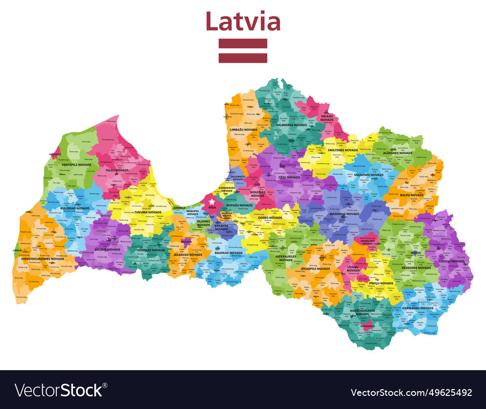 Latvian state cities municipalities parishes Vector Image