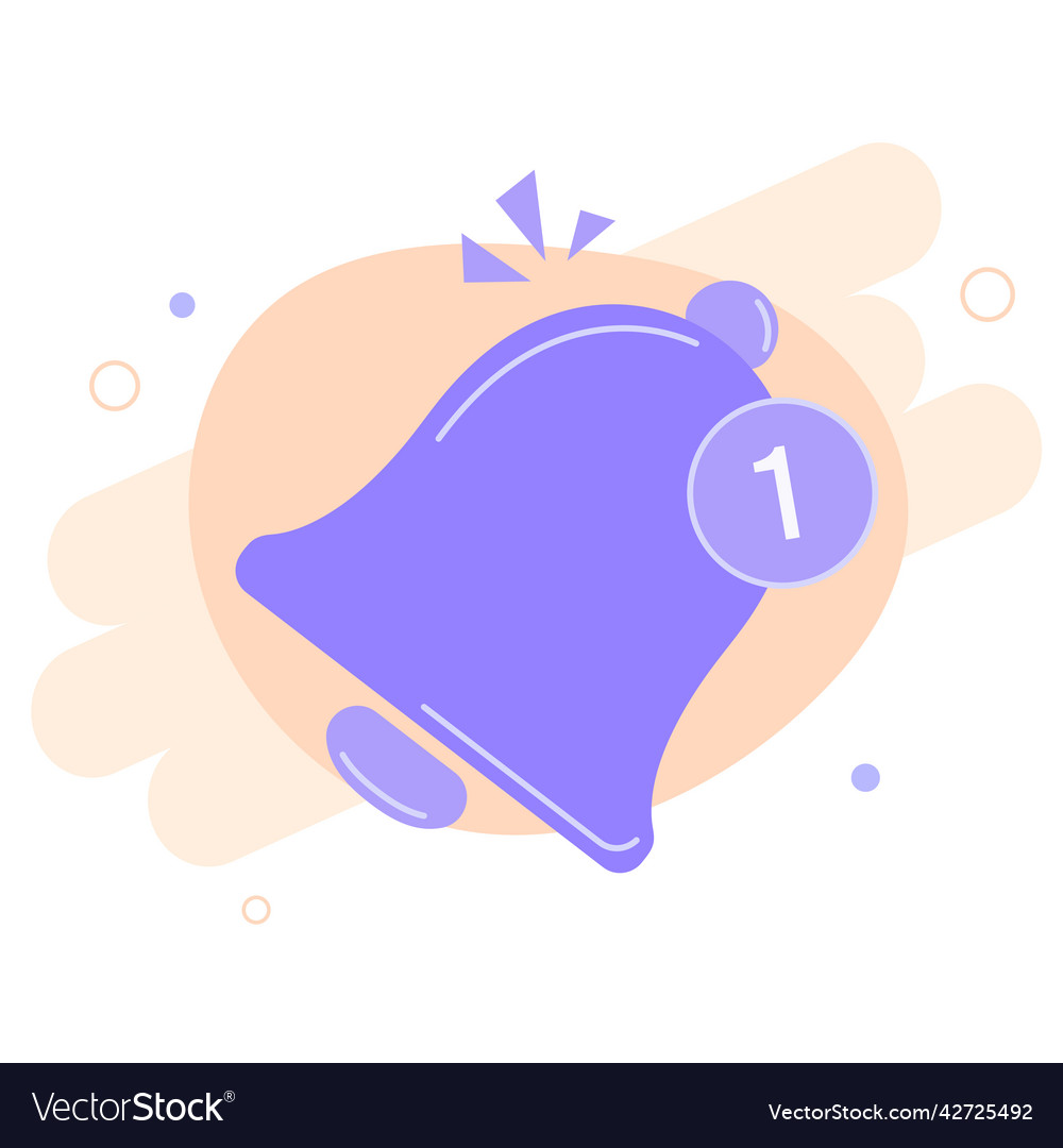 Notification bell icon for incoming inbox message vector image Notification bell icon for incoming inbox message