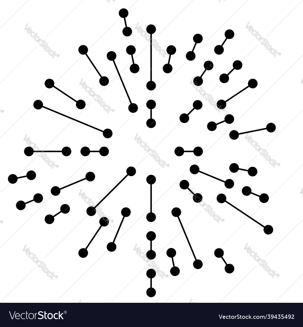 Radial radiating lines with nodes nodal points vector image Radial radiating lines with nodes nodal points