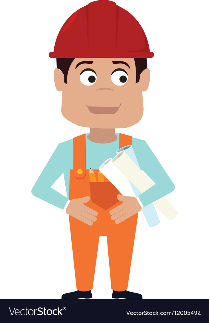 Repairman character working icon Royalty Free Vector Image