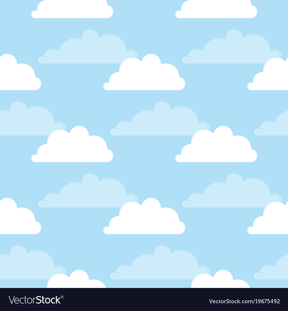 Seamless pattern with clouds and sky