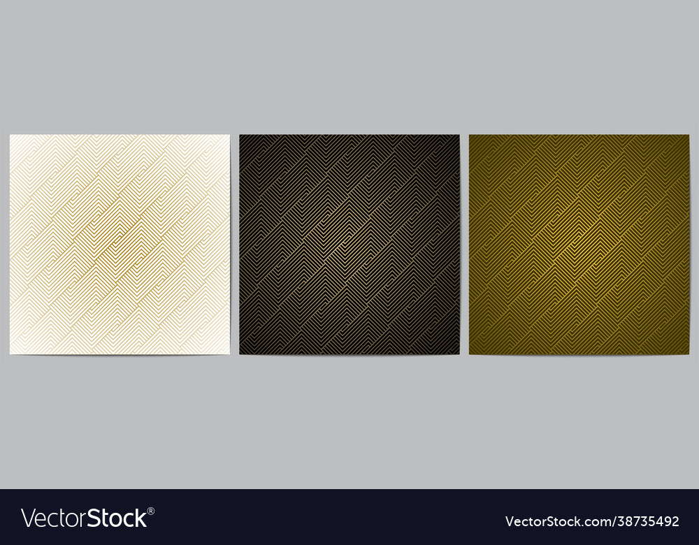 Set geometric pattern with golden lines vector image Set geometric pattern with golden lines