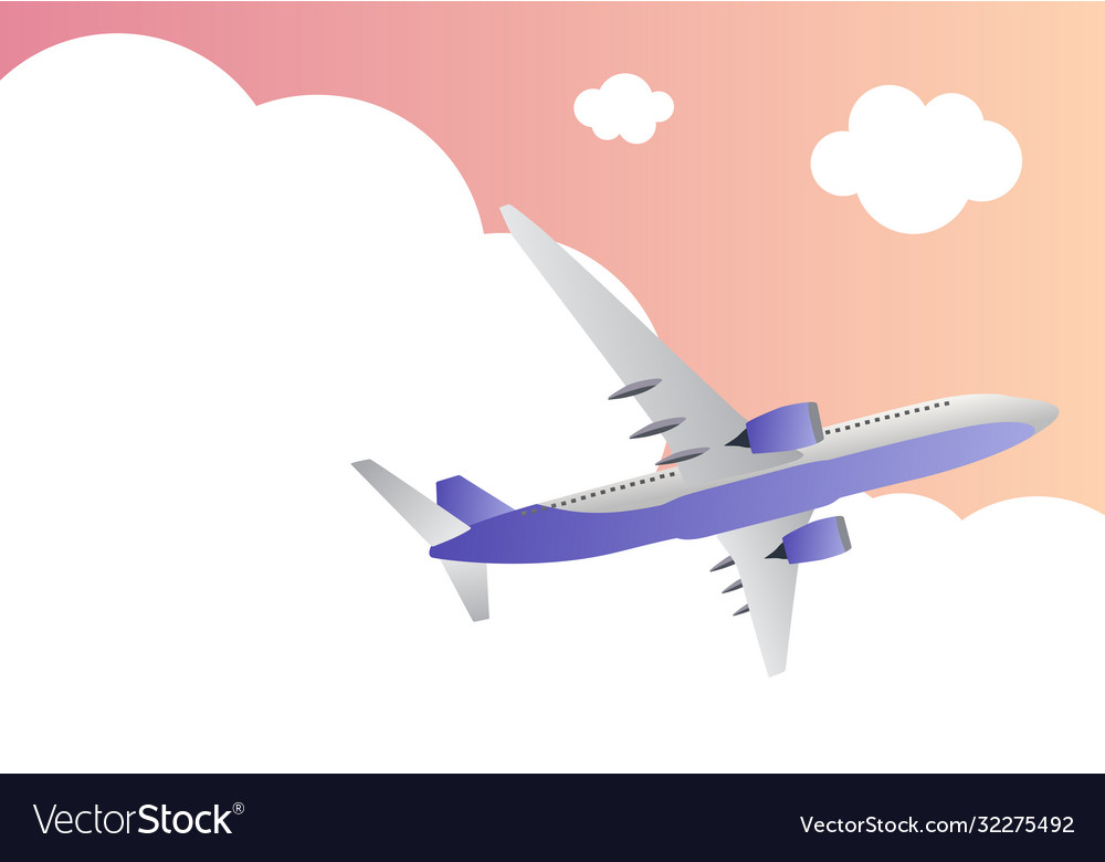 Travel background with airplane and sky cloud