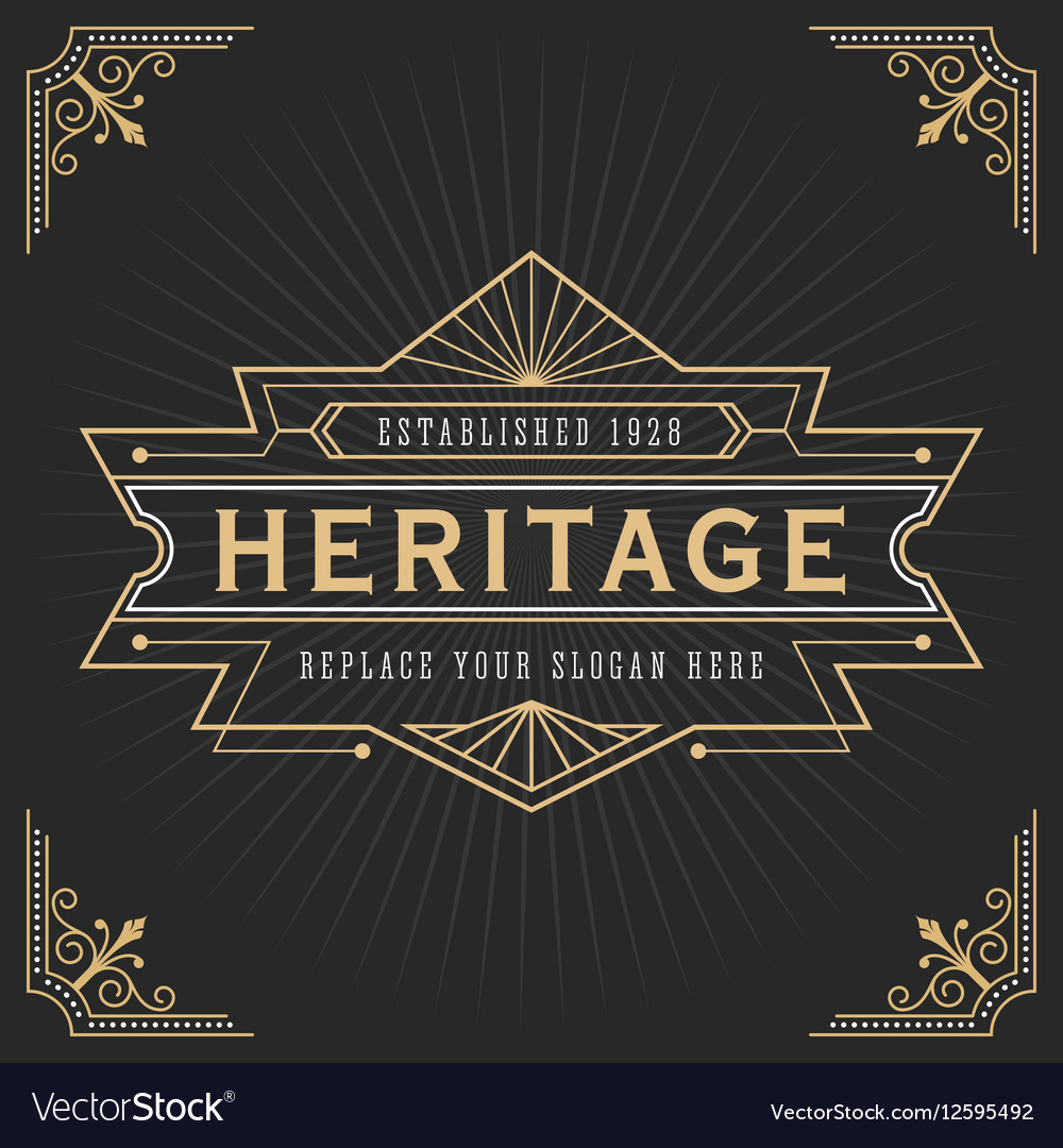 Vintage Line Frame Design For Labels Royalty Free Vector