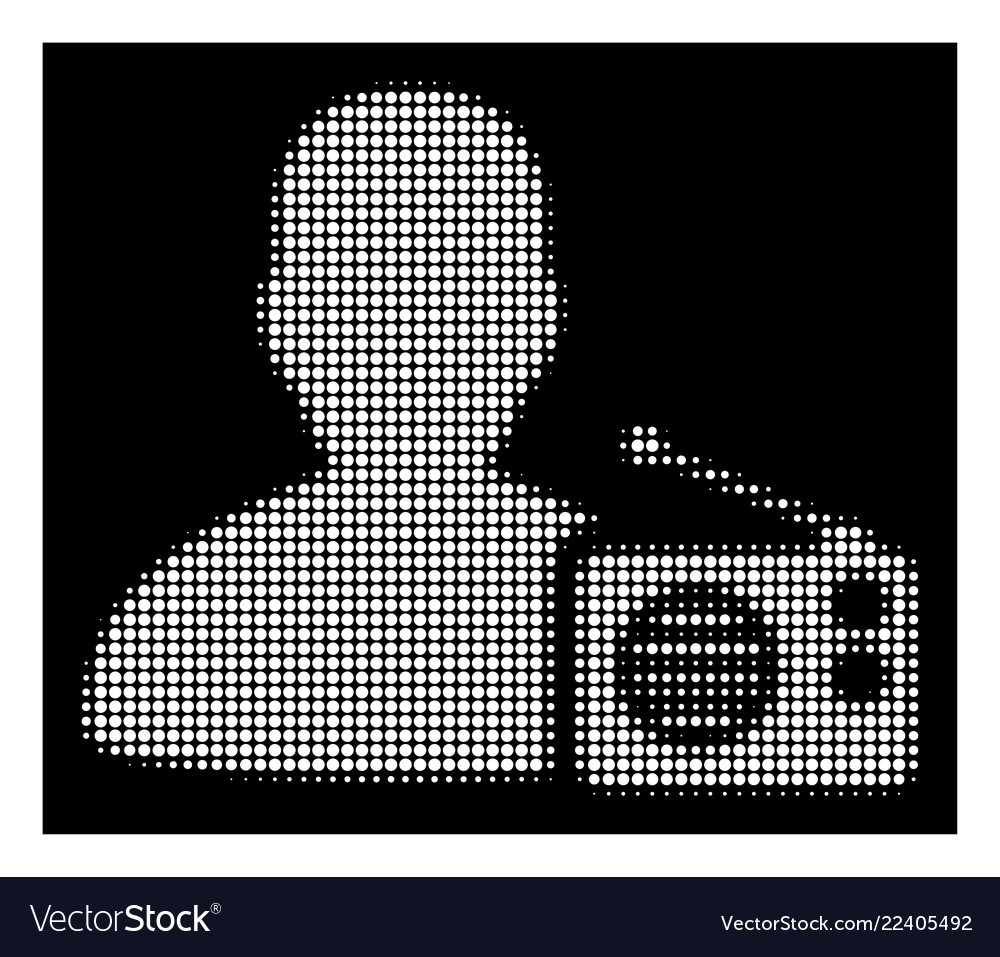 White halftone radio dictor icon