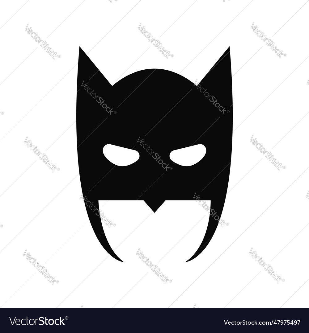 Black Hero Costume Mask Isolated Royalty Free Vector Image