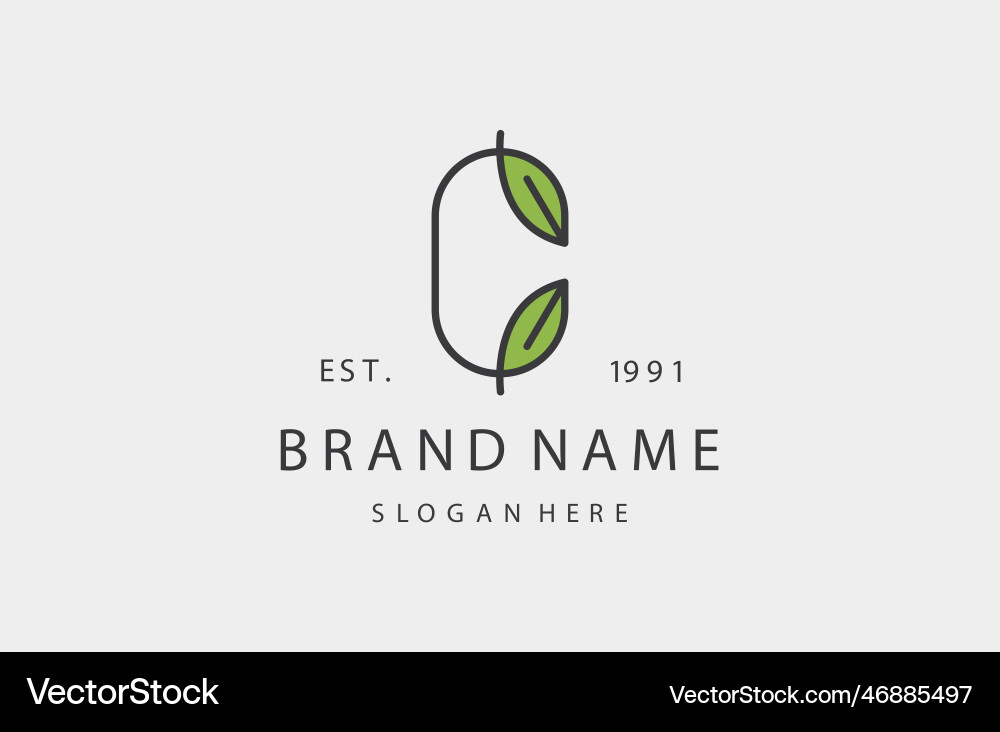 C leaf Royalty Free Vector Image - VectorStock