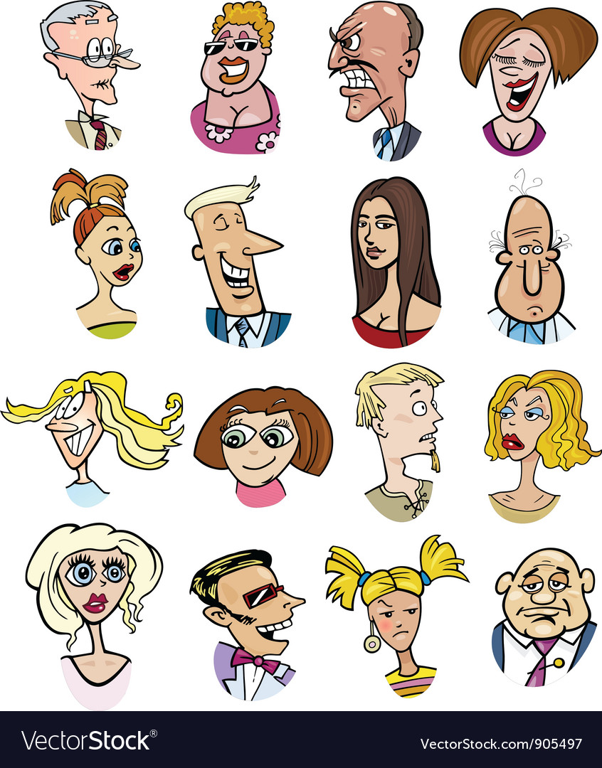 Cartoon people characters Royalty Free Vector Image