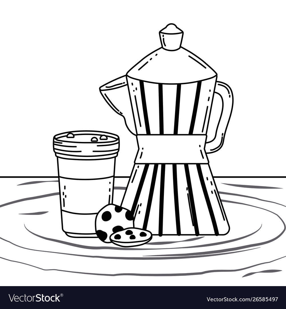 Coffee maker and glass design Royalty Free Vector Image