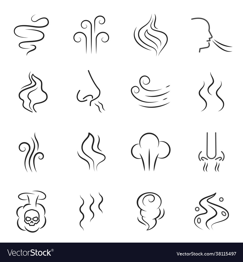 Collection smell icon set Royalty Free Vector Image