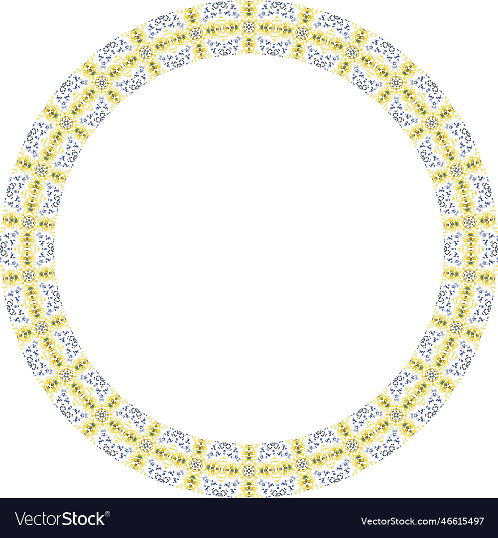 Decorative round frame with floral pattern Vector Image