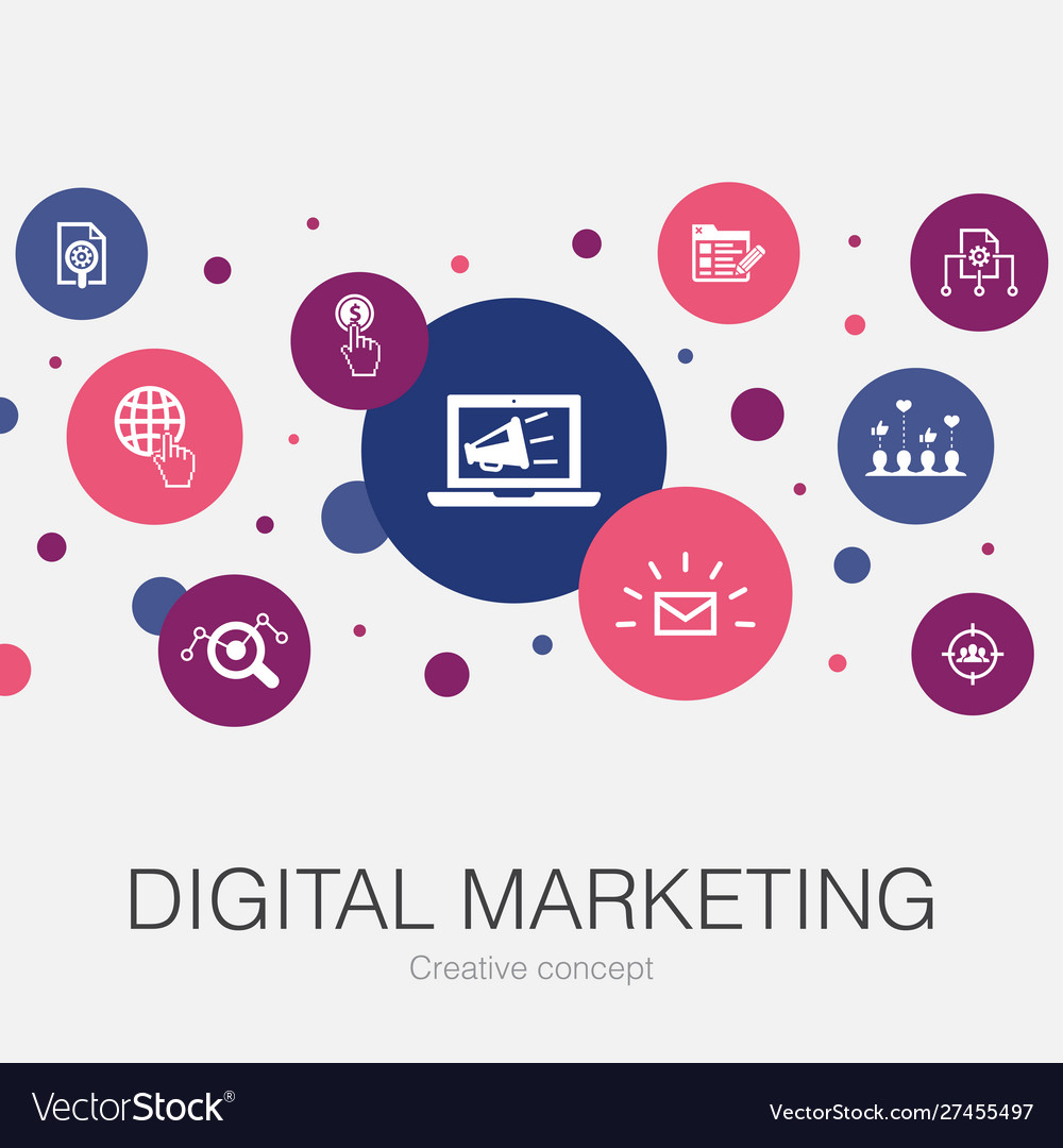 Digital marketing trendy circle template