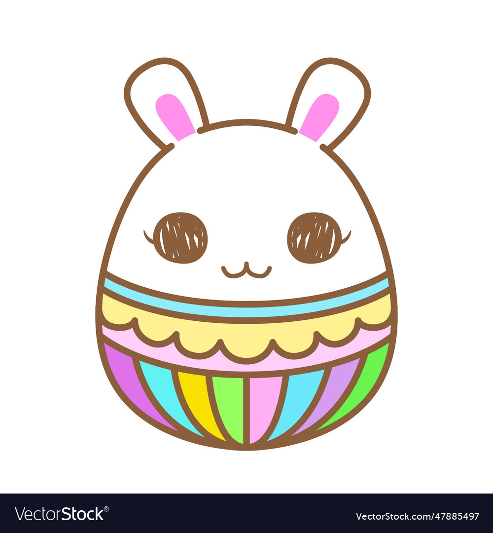 Kwaii bunny egg Royalty Free Vector Image - VectorStock