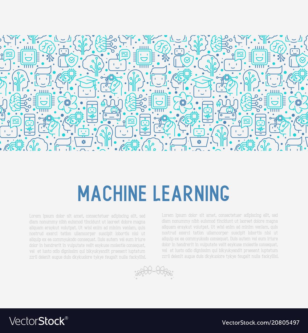 Machine learning artificial intelligence concept vector image Machine learning artificial intelligence concept
