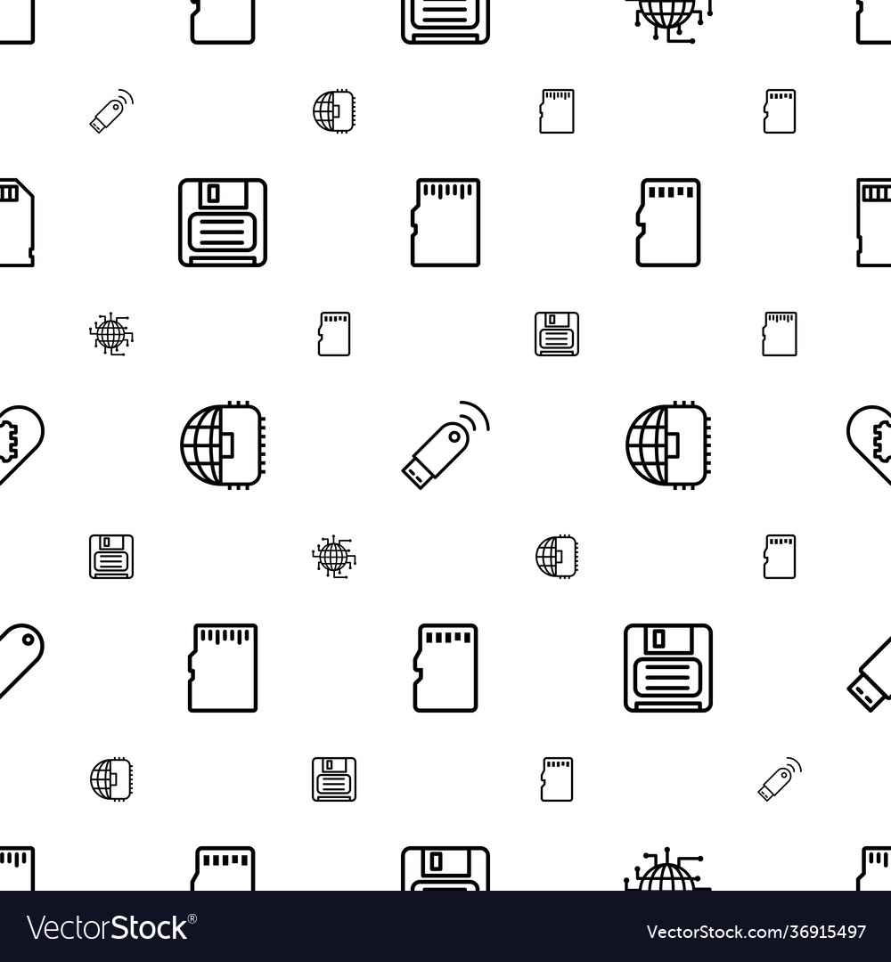 Memory icons pattern seamless white background