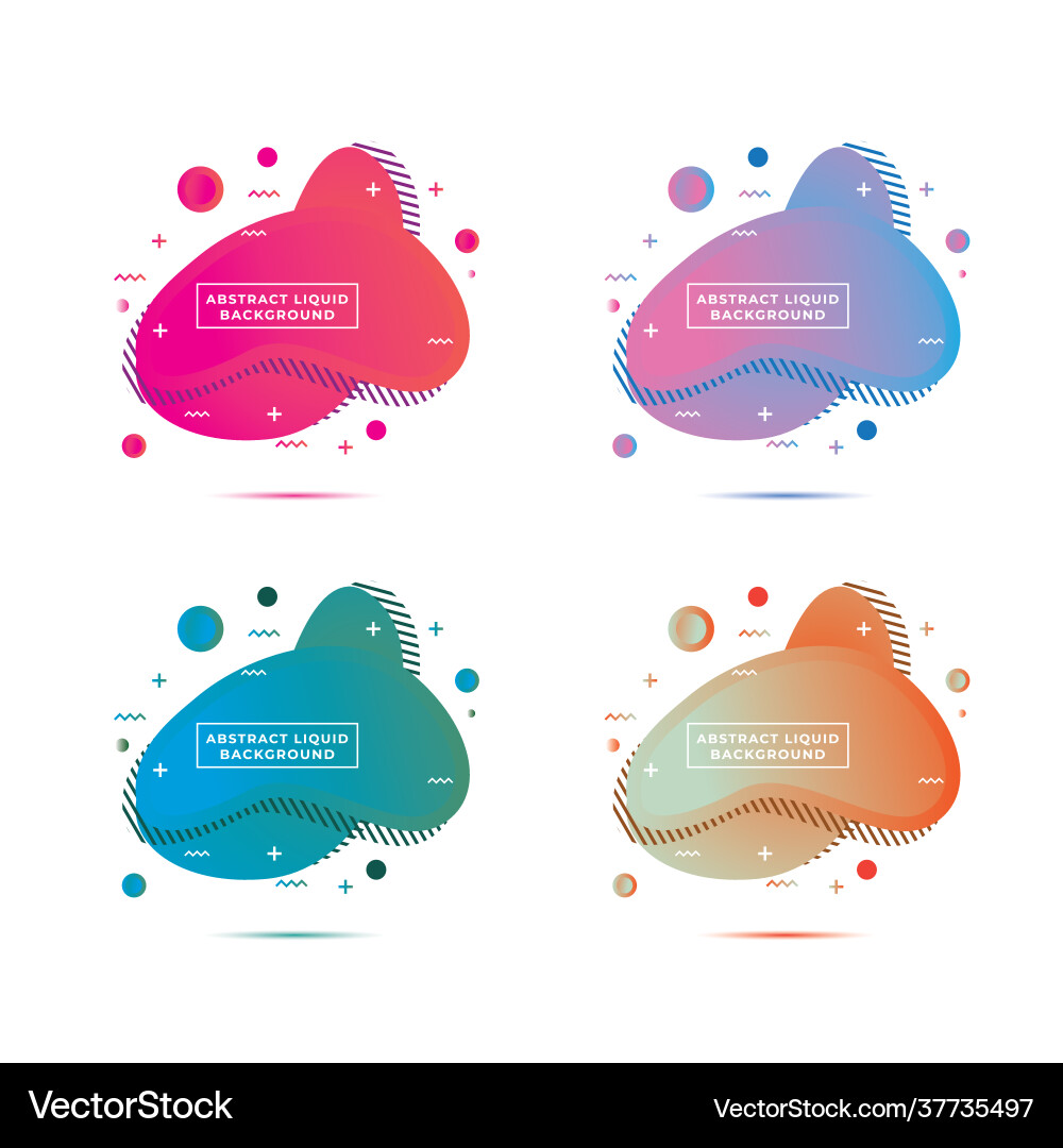 Modern abstract gradient liquid background set Vector Image