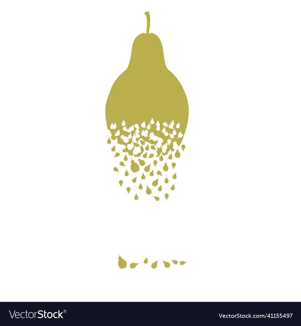 Pear dissolves into a cloud of small lemons vector image Pear dissolves into a cloud of small lemons