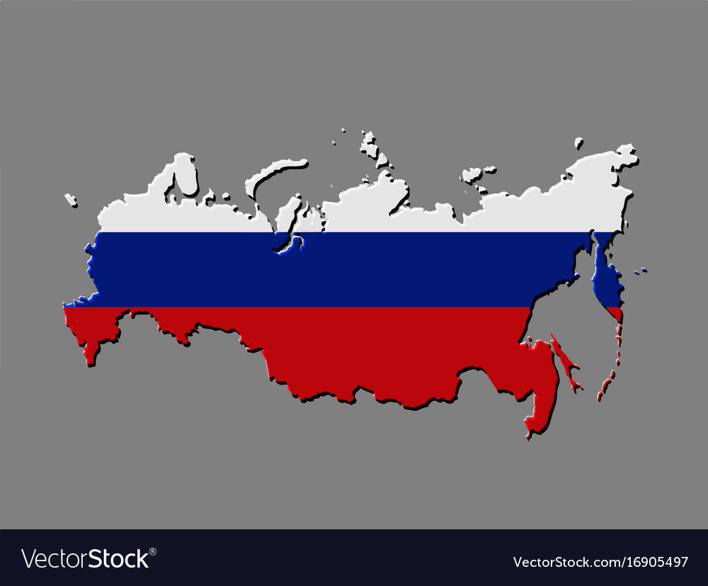 Premium Vector  A map of russia with the russian flag on it.