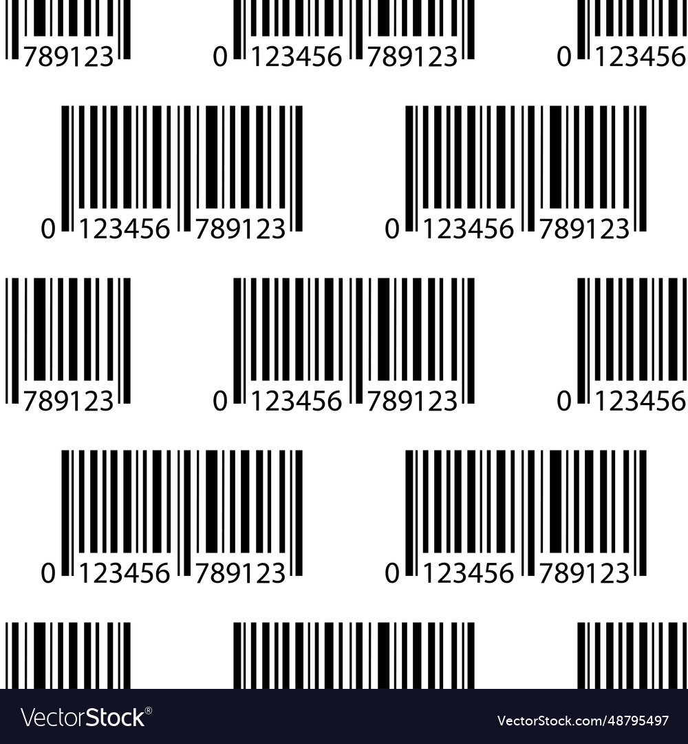 Seamless pattern with barcode signs