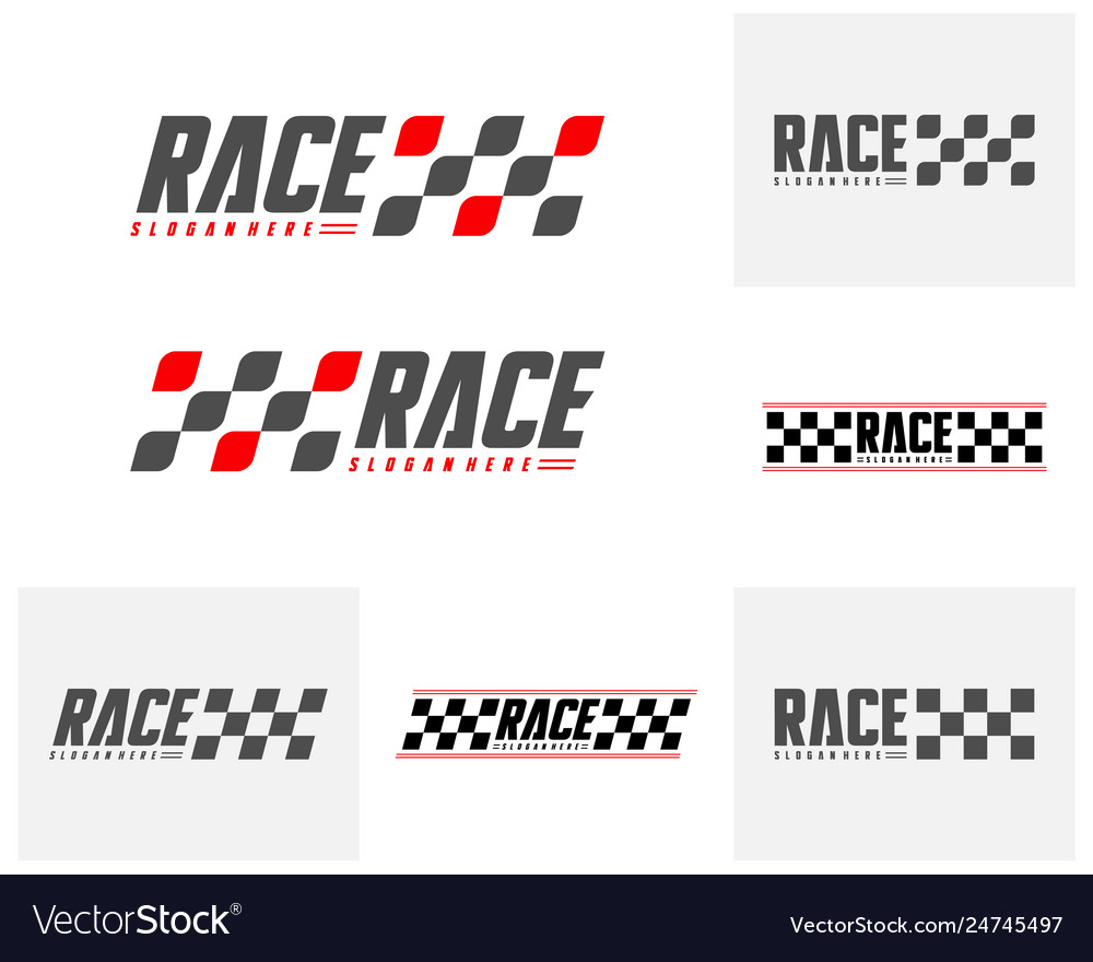 Set race flag design concepts icon speed