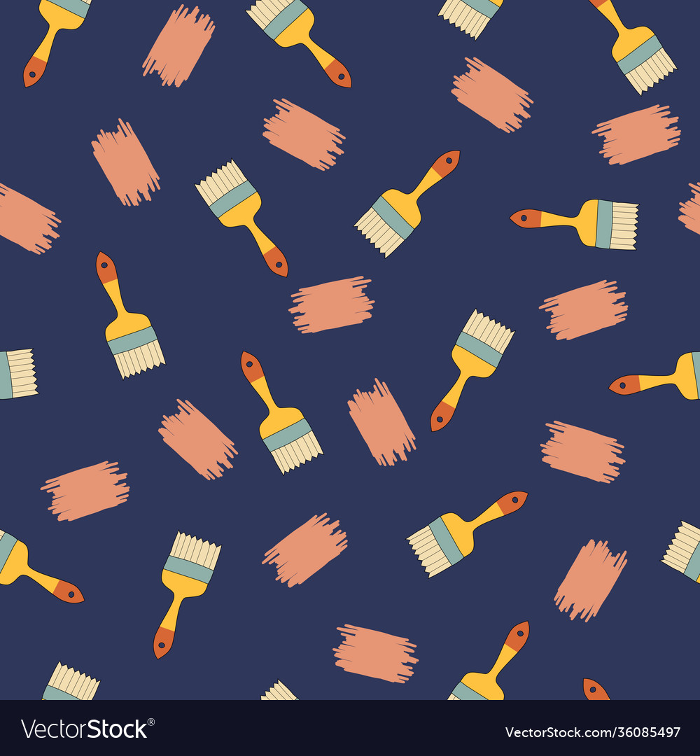 Simple brush and stroke doodle repeat pattern vector image Simple brush and stroke doodle repeat pattern