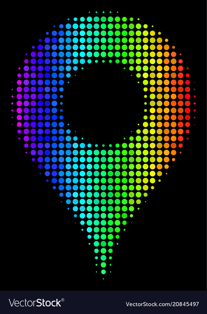 Spectrum dotted map pointer icon vector image Spectrum dotted map pointer icon