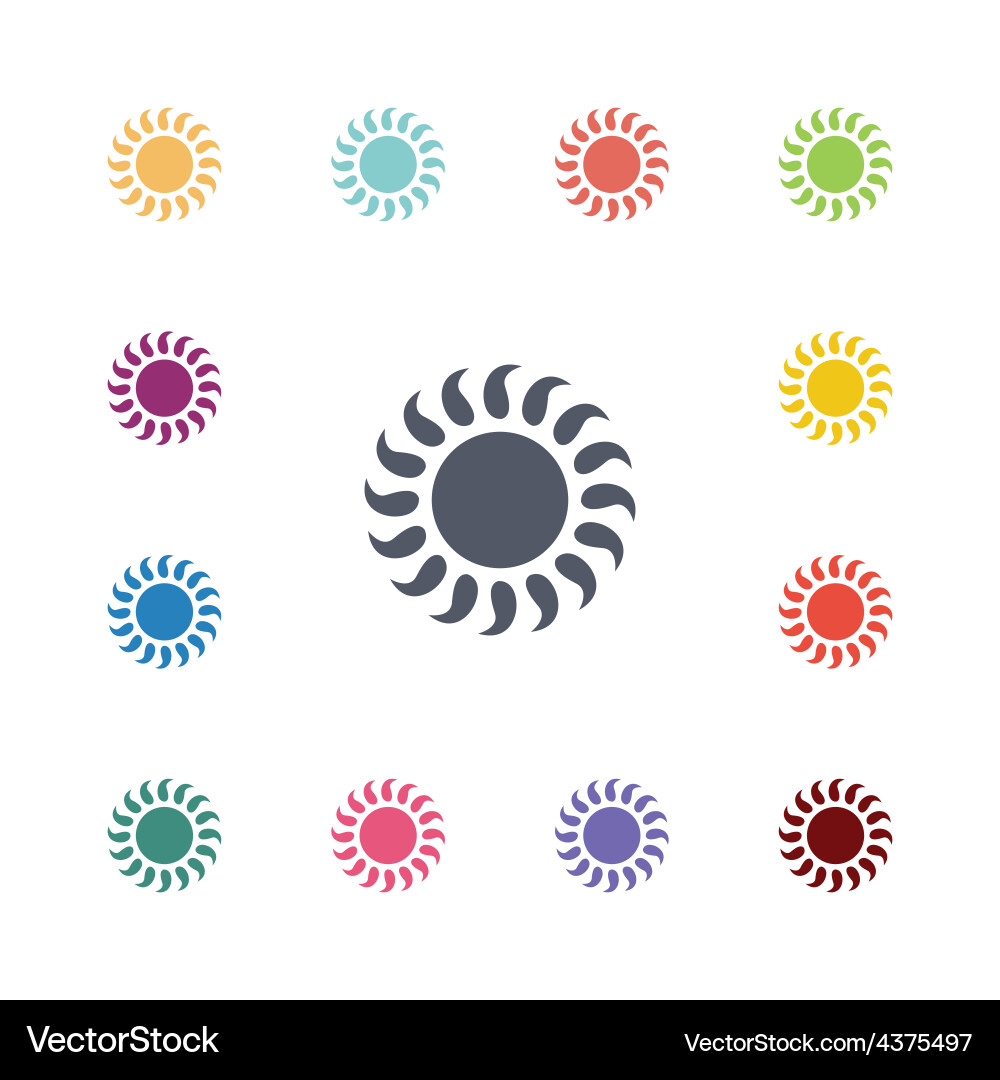 Sun flat icons set Royalty Free Vector Image - VectorStock