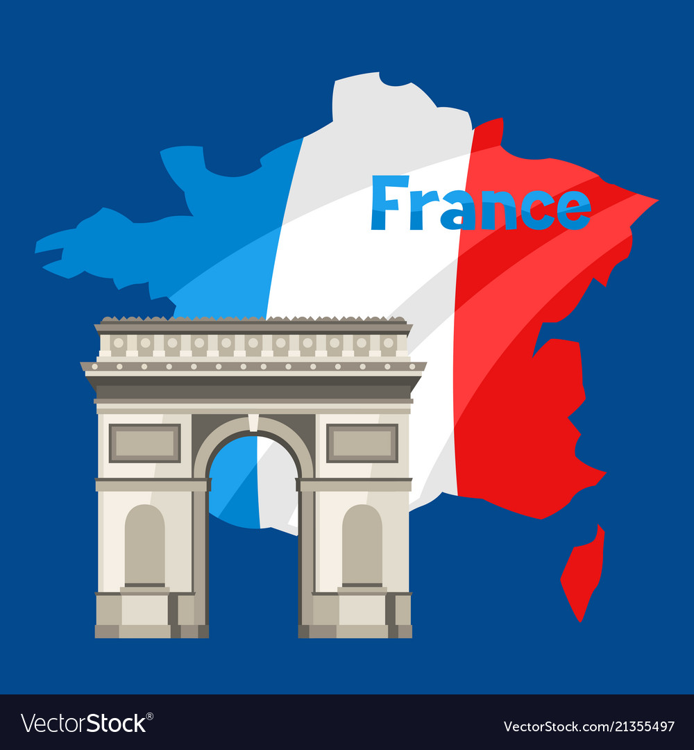 Triumphal arch on map of france