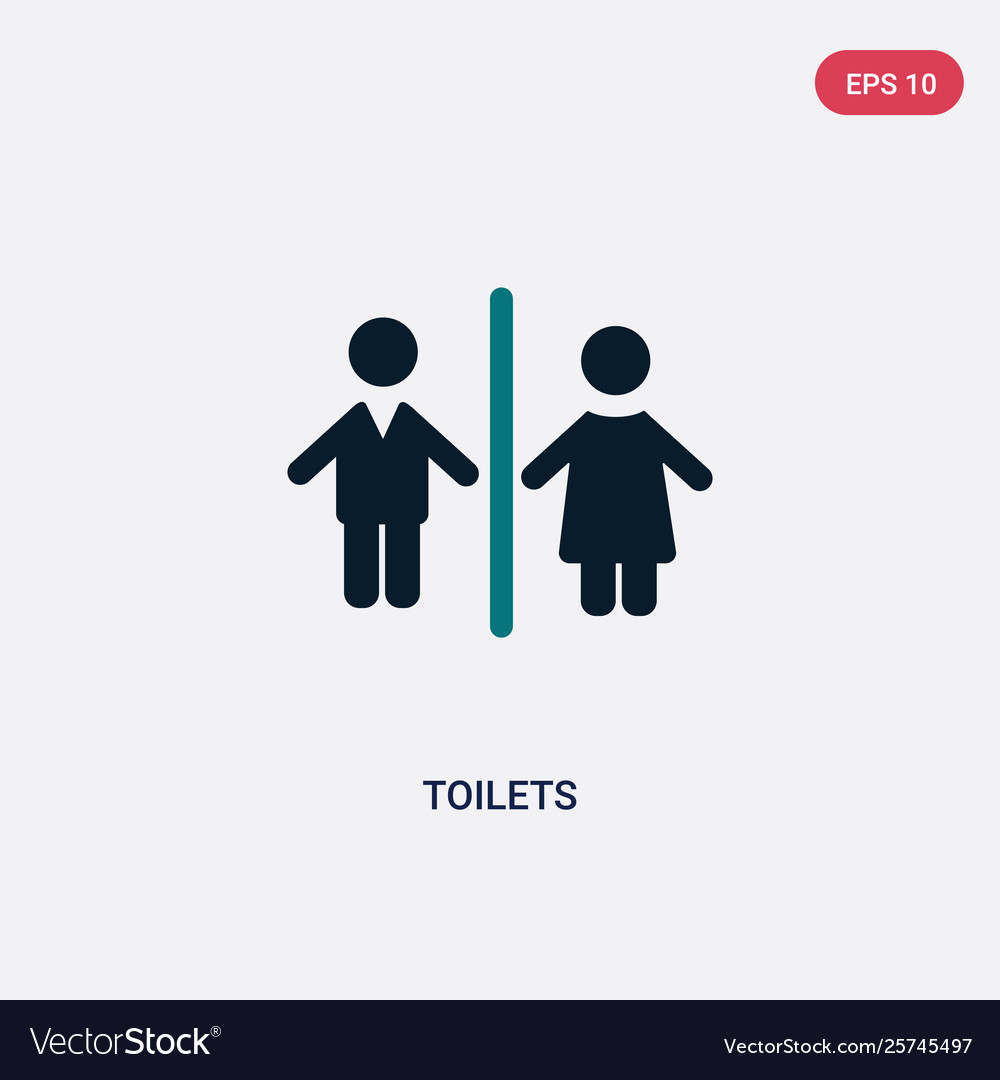 Two color toilets icon from maps and flags