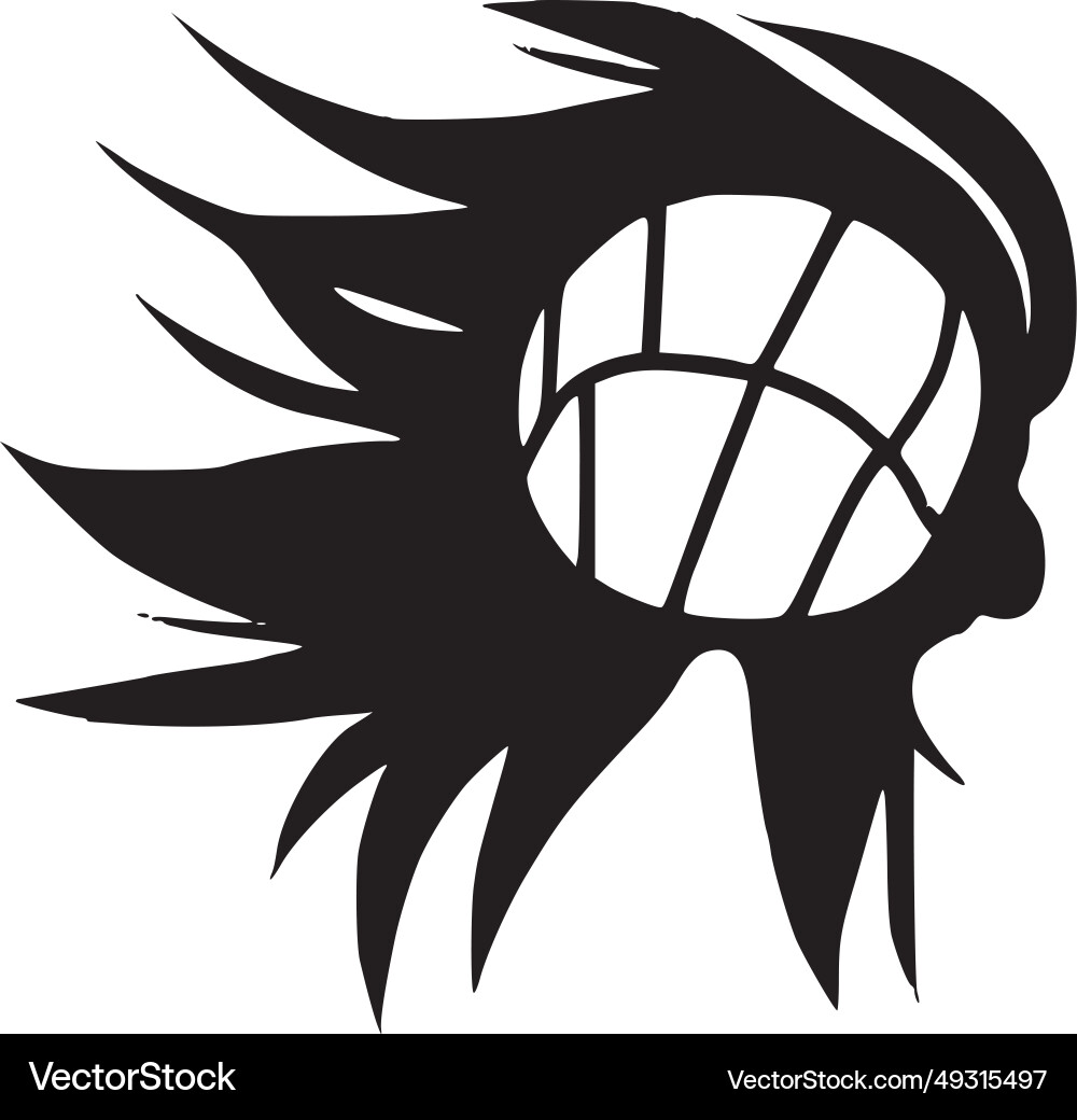 Volleyball black and white Royalty Free Vector Image