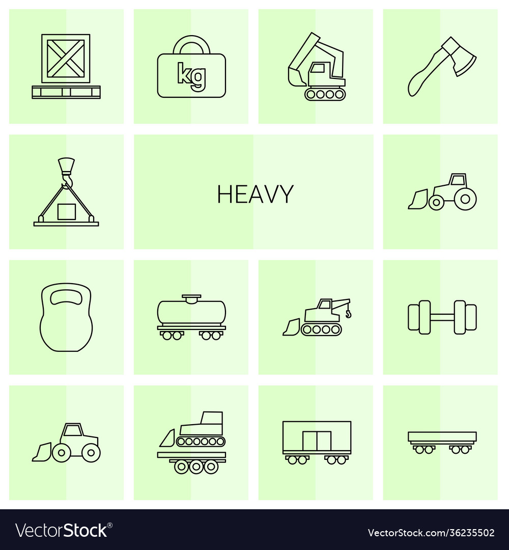 14 heavy icons Royalty Free Vector Image - VectorStock