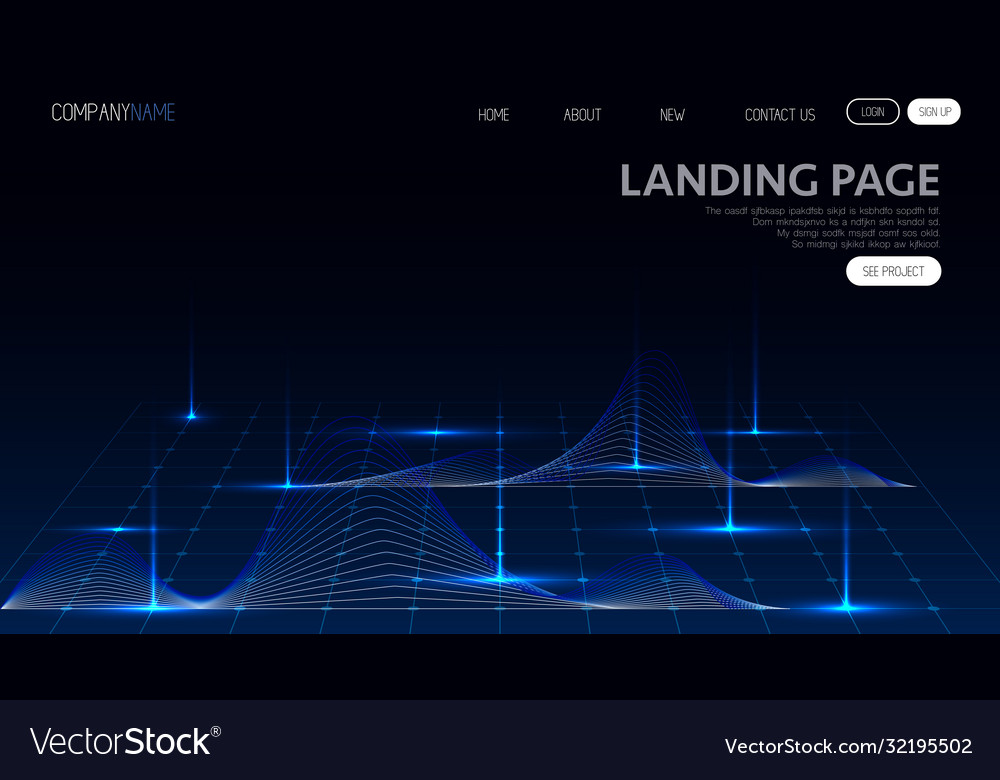 Abstract technology data visualization background vector image Abstract technology data visualization background