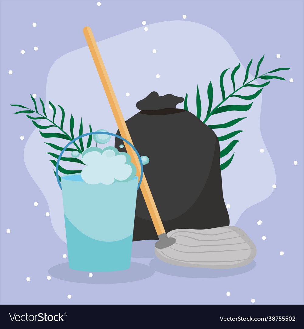 Bucket mop and garbage bag