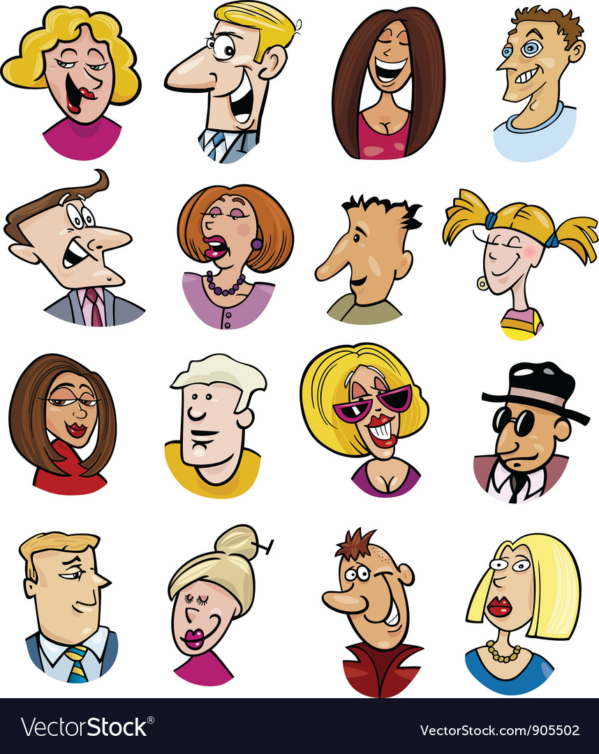 Cartoon people characters Royalty Free Vector Image