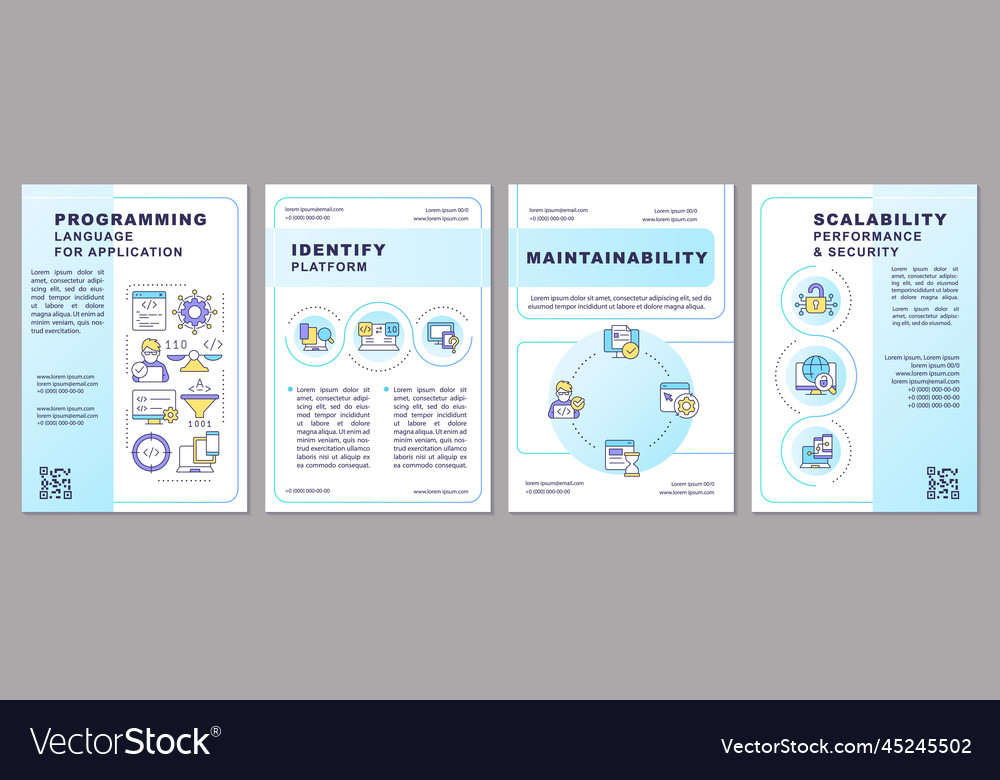 Choosing right programming language blue gradient vector image Choosing right programming language blue gradient