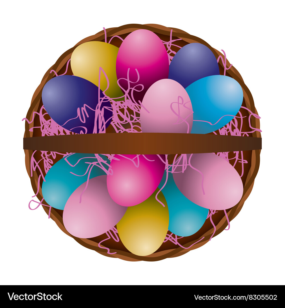 Easter egg basket Royalty Free Vector Image - VectorStock