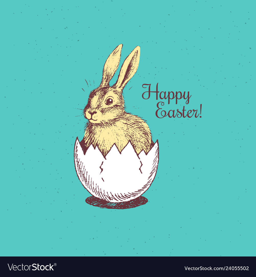 Happy easter bunny vector image Happy easter bunny