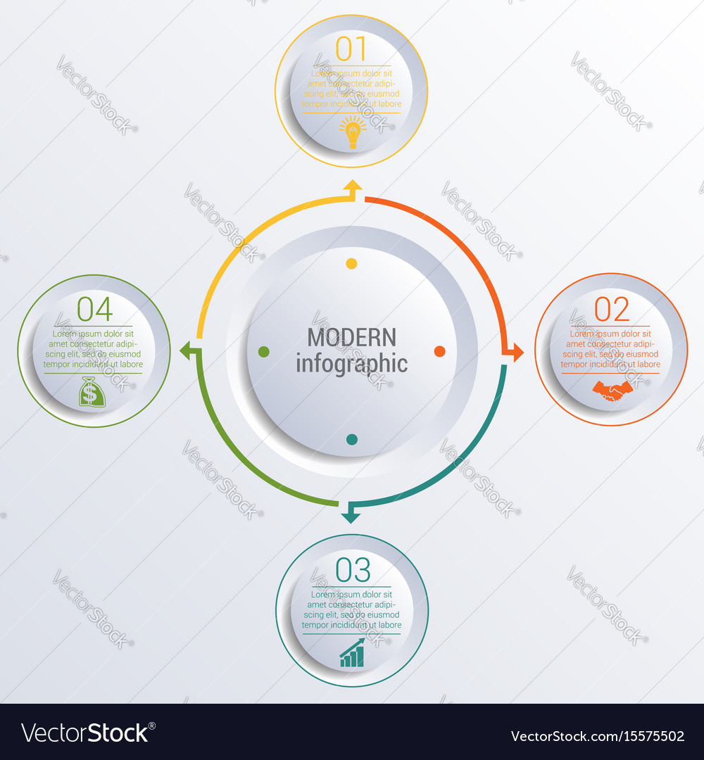 Infographic diagram with 4 options circles