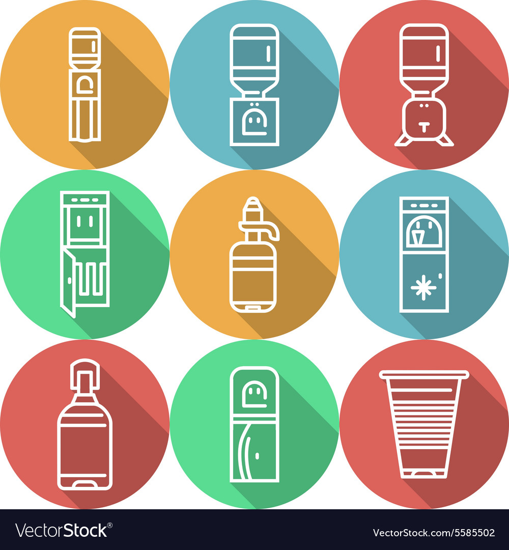 Items for water coolers colored icons