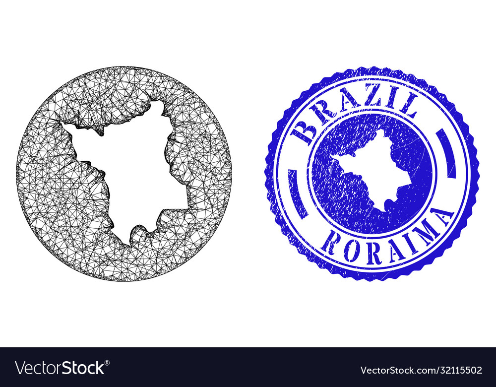 Mesh wire frame hole roraima state map vector image Mesh wire frame hole roraima state map