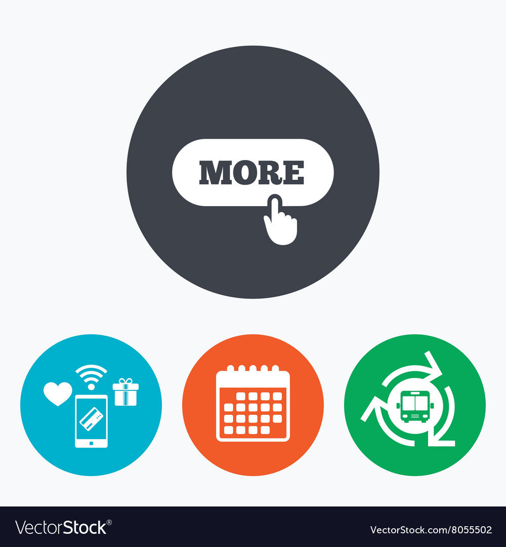 More with hand pointer icon details symbol