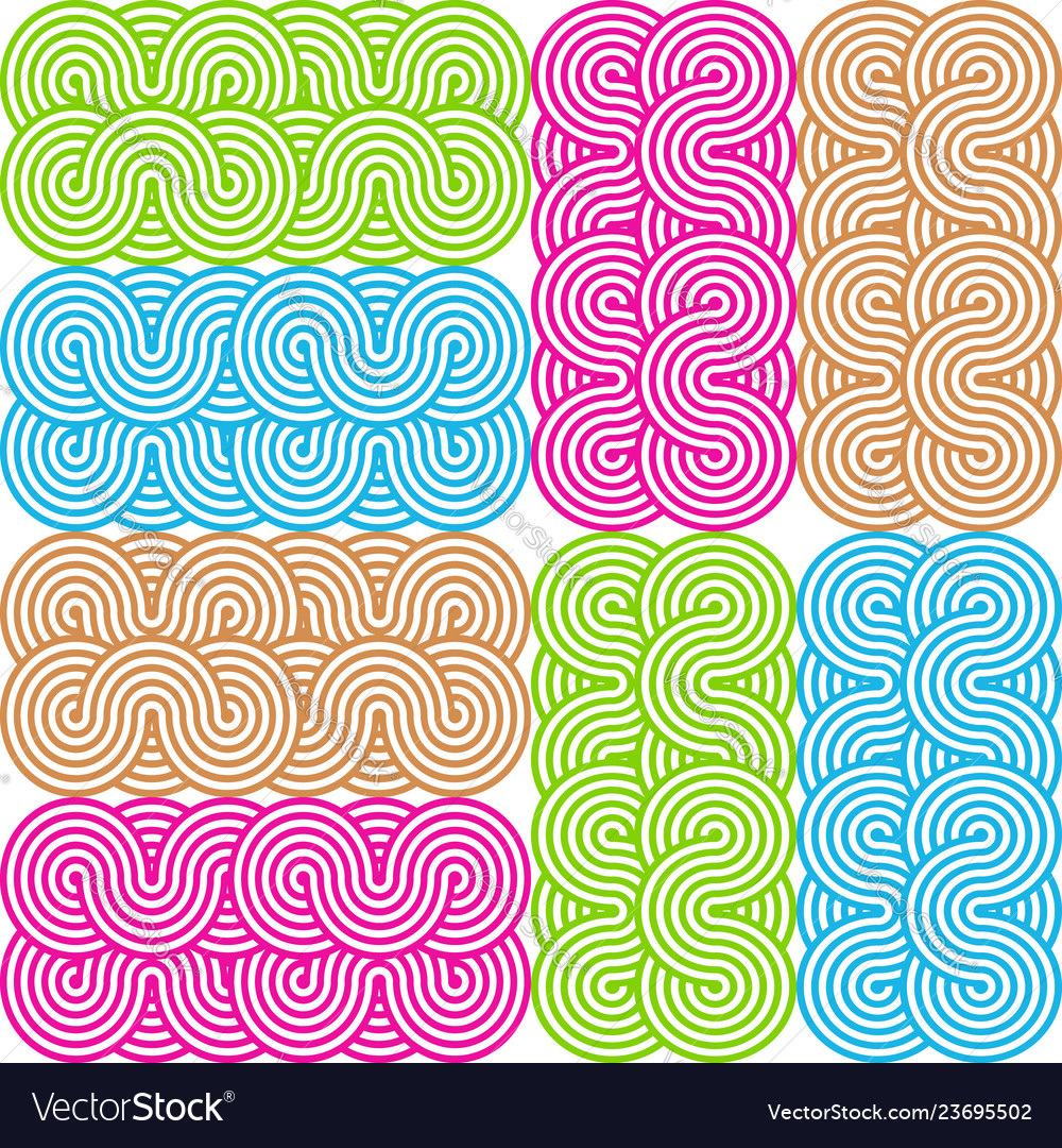 Seamless pattern of interlacing colorful lines